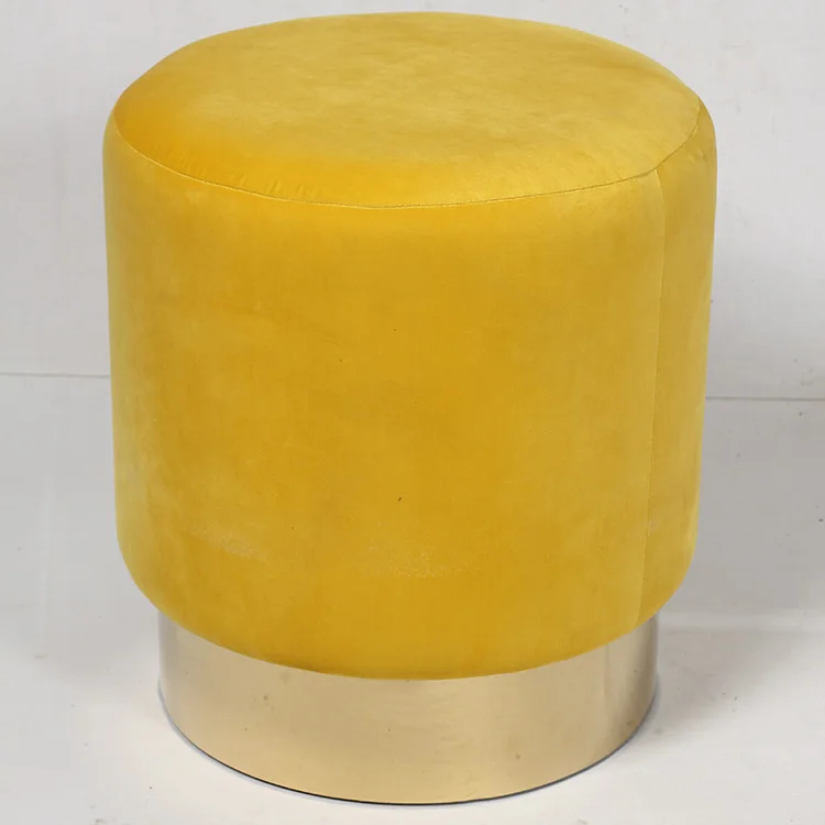 
 Мягкий желтый Большой Круглый Бархатный пуф из пенопласта  