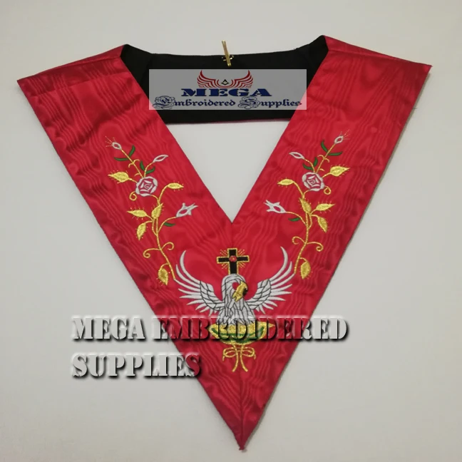 Masonic Rose Croix 18 degree Apron & collar set _ Masonic Rose Croix gauntlet