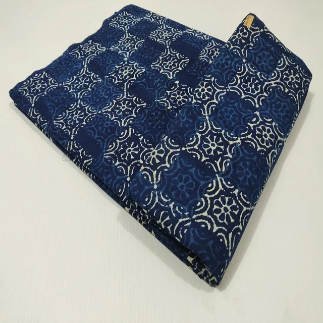 Natural Indian hand block print cotton fabric material cloth