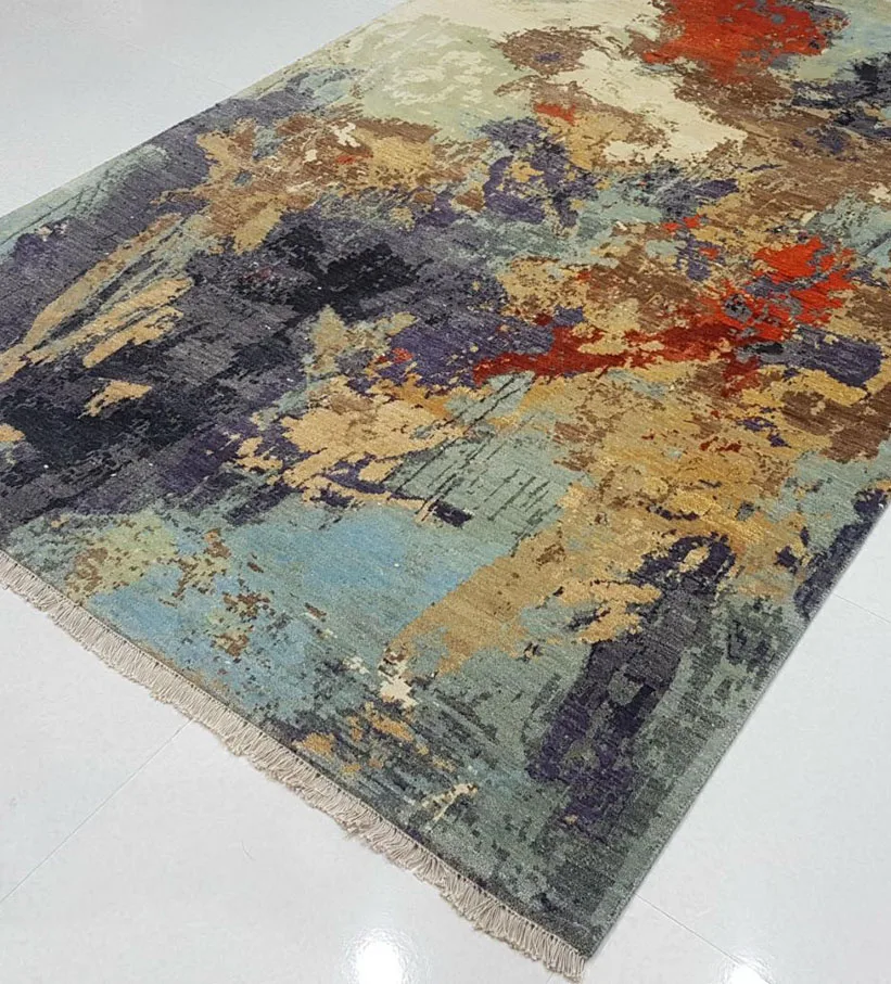 Hot Promotion Customized Hand Knotted Wool Silk Carpet