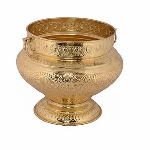 LARGE BRASS FLOWER POT