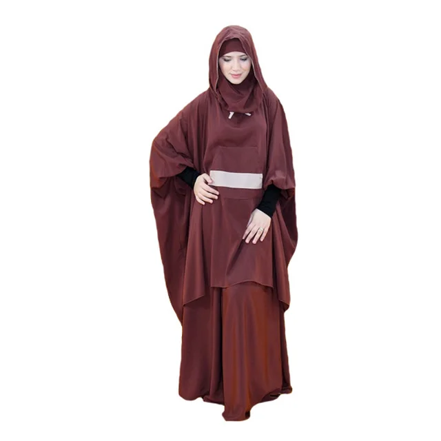 
Modern Jilbab Hooded Casual Women Prayer Clothes two piece khimar 