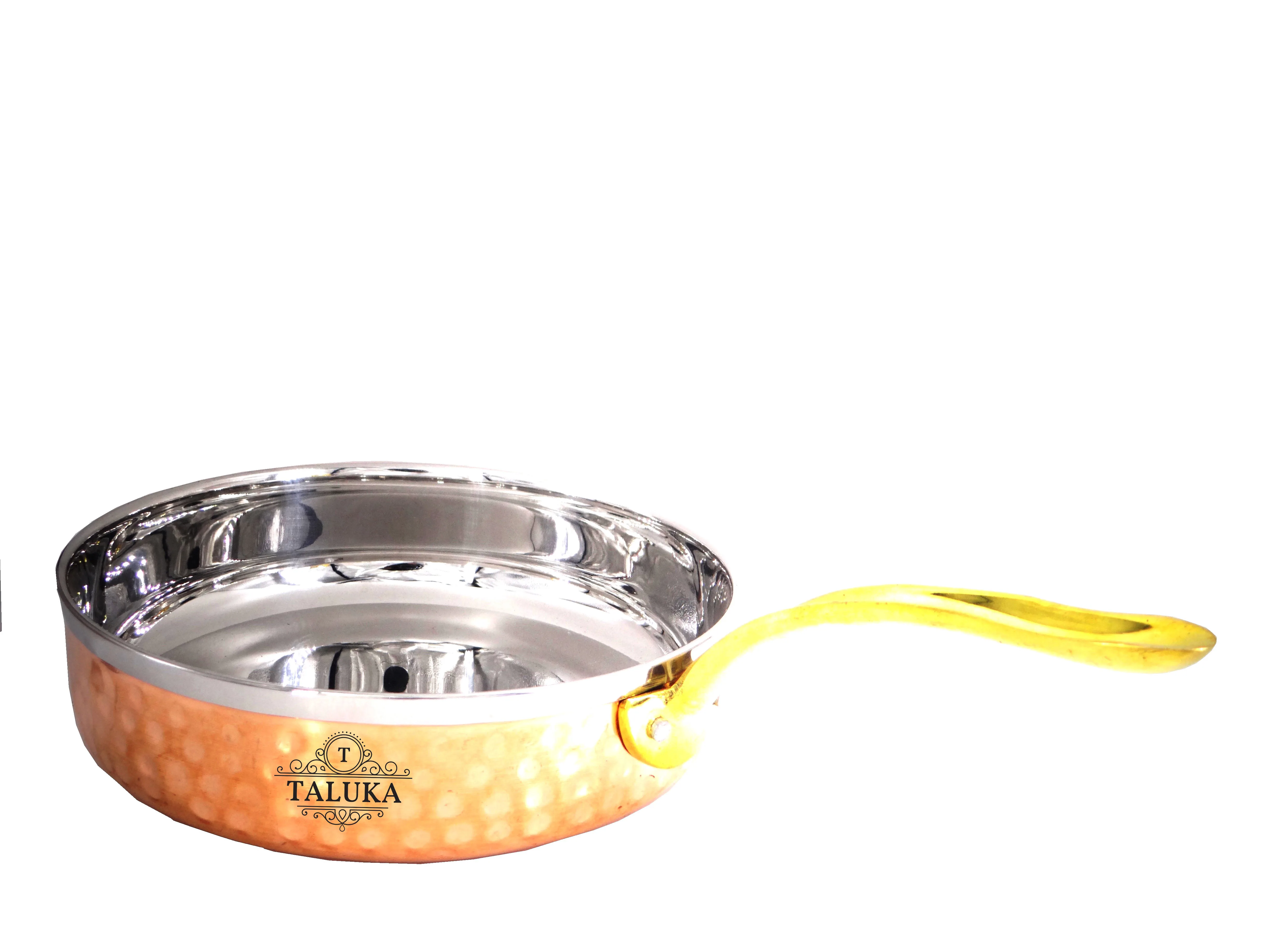 Handmade Hammered 23 Oz Serving Stainless Steel Copper Frying Pan