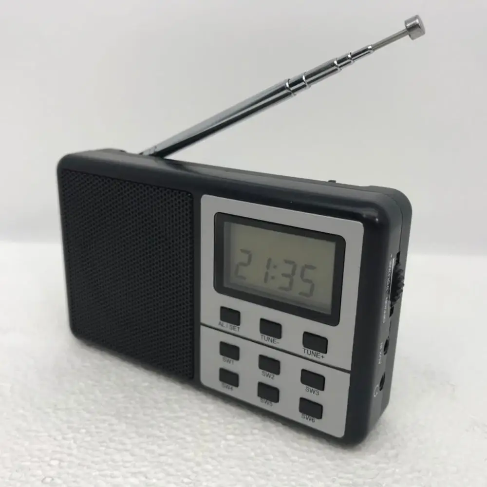 CT-2328 встроенный динамик AM FM SW цифровое дорожное радио Дисплей времени подсветка телескопическая металлическая антенна многополосные портативные радиостанции