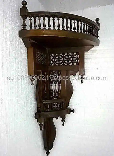 W61 антикварная Арабская настенная угловая консоль с двойной полкой