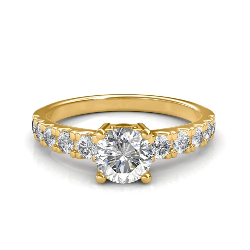 14K YellowGold Real Diamond Wedding Ring