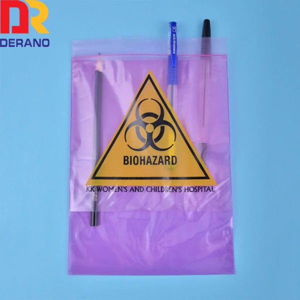 Wholesale Customized Medical Biohazard Specimen Transport Bags/medical Waste Poly Bag