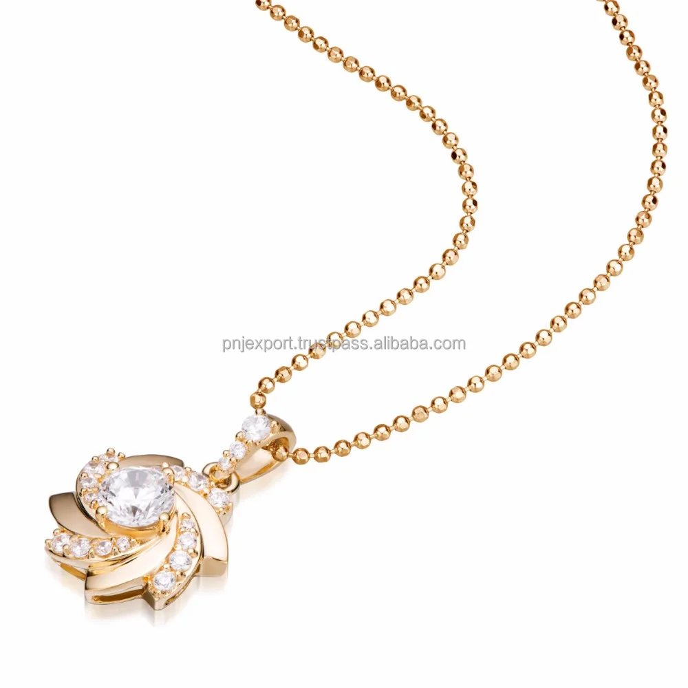 OEM ODM Latest Trend Women Jewelry Set 18K Solid Gold Jewlery Ring and Pendant with Cz - PNJ Brand - Vietnam Stylish Flower