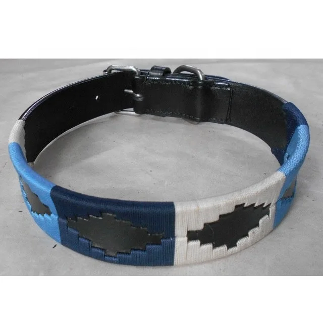 
Polo Leather hand stitched Gaucho dog collar handmade Premium Genuine Leather High Quality Trendy Designer Personalized for dogs 