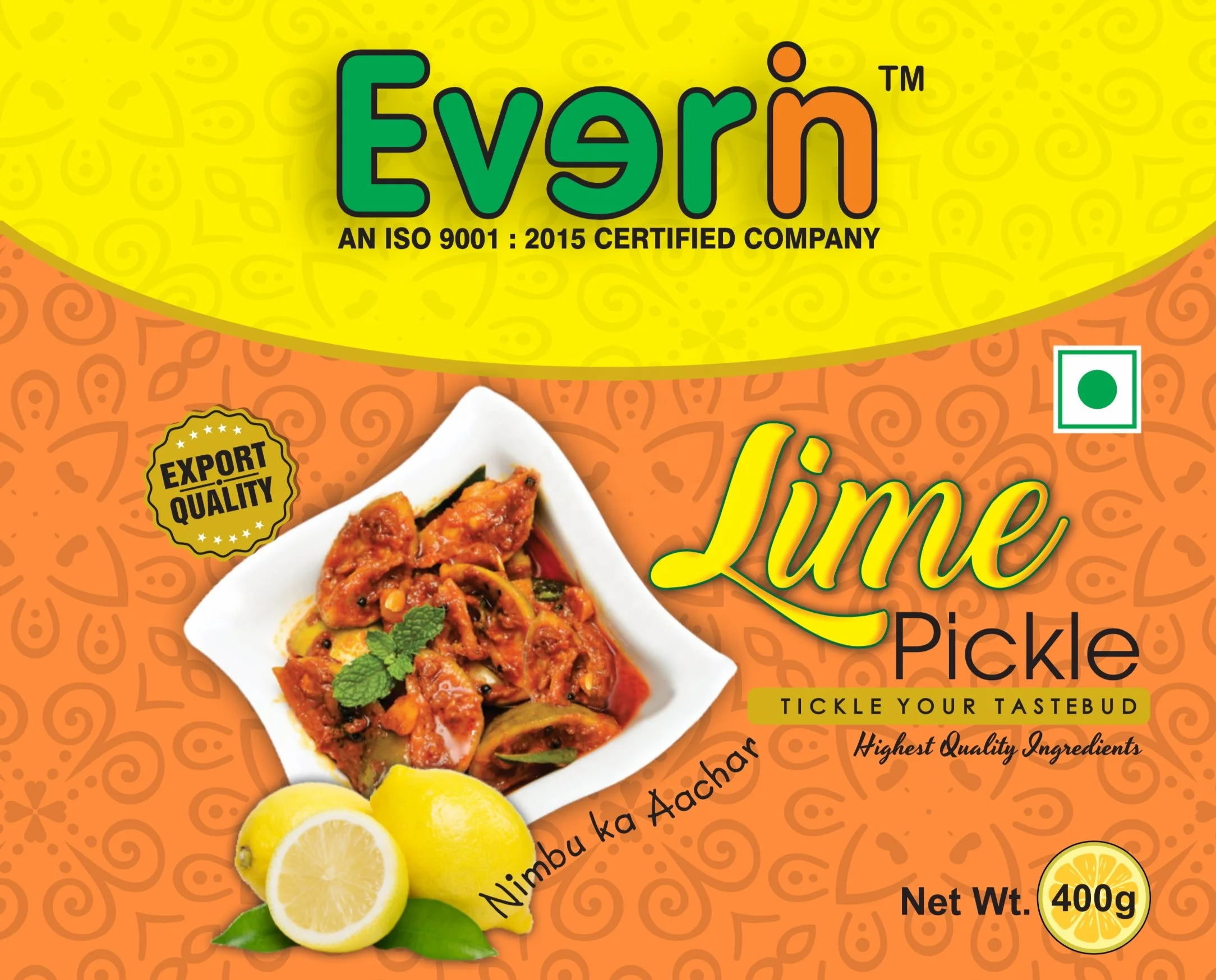 
Lime Pickle 400g in Glass Jar 