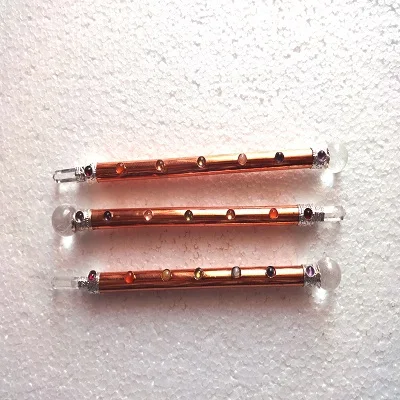 Antique Metal Healing Stick With Seven Chakra Gemstone Crystal Healing Stick crystal quartz Chakra Stick for healing