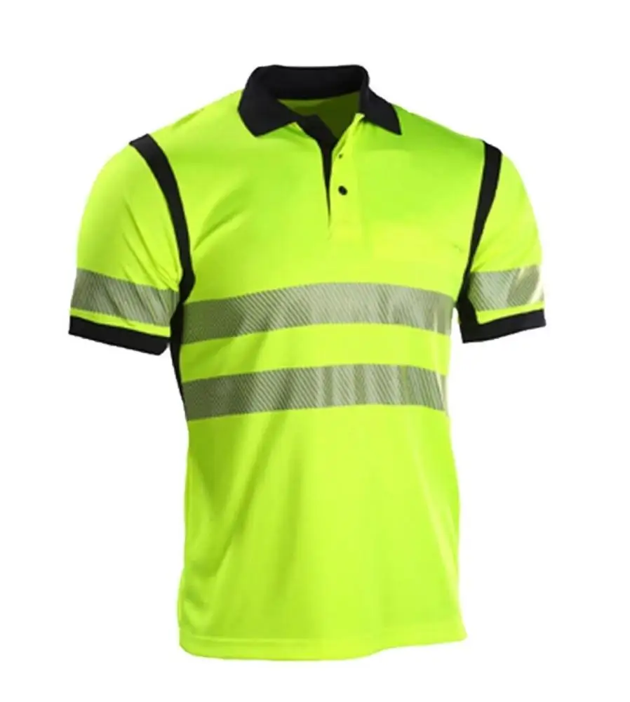 OEM Hi Vis yellow and black color polo tshirts