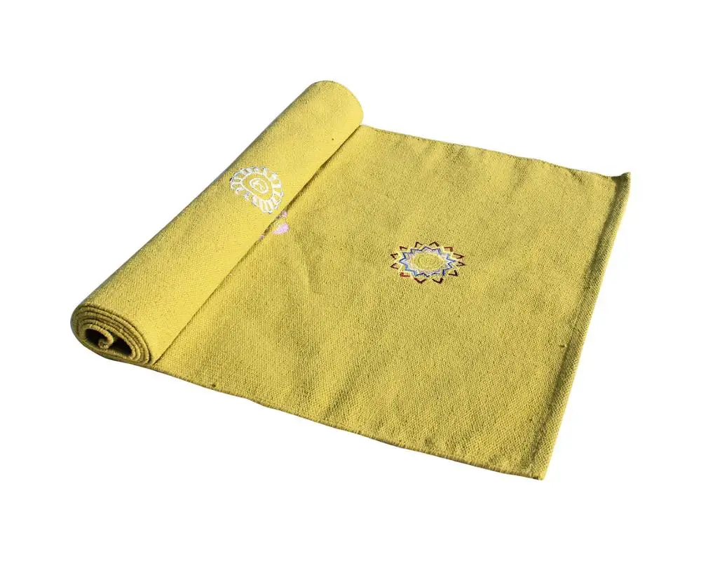 Best Quality handwoven 100 % cotton yoga rug for yoga practice Indian manufacturer