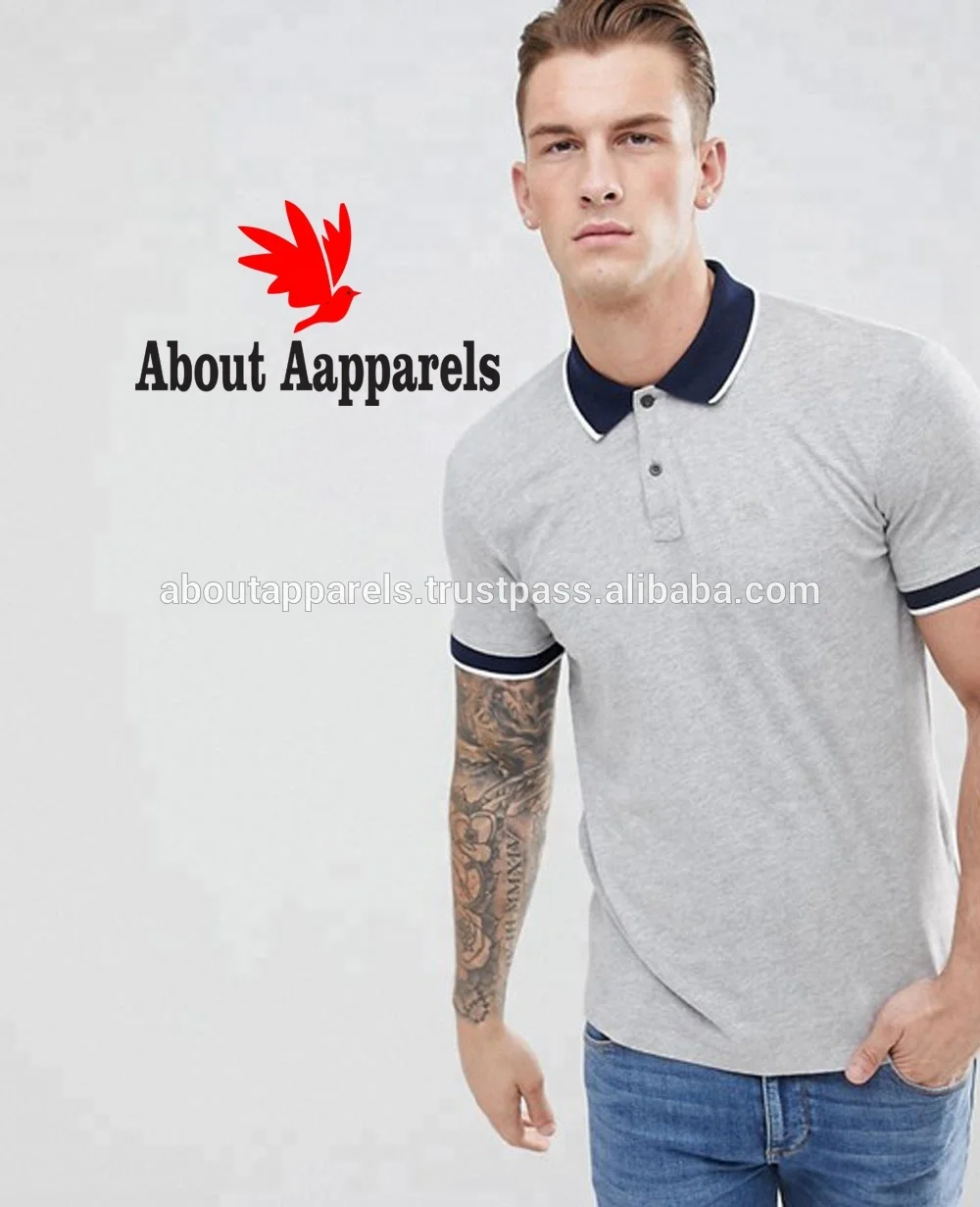 New fashion Slim fit men pure color white blank sample design of Breathable polo shirts