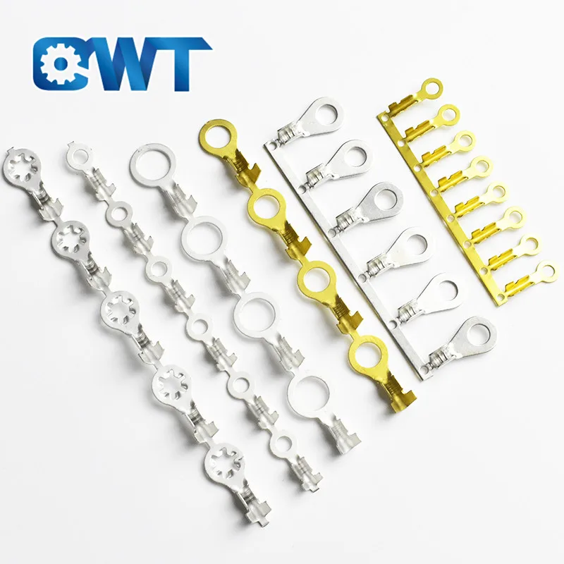 QWT Customized 2.05mm electrical brass copper metal naked eye type terminales cable crimp ground round ring type terminals lug