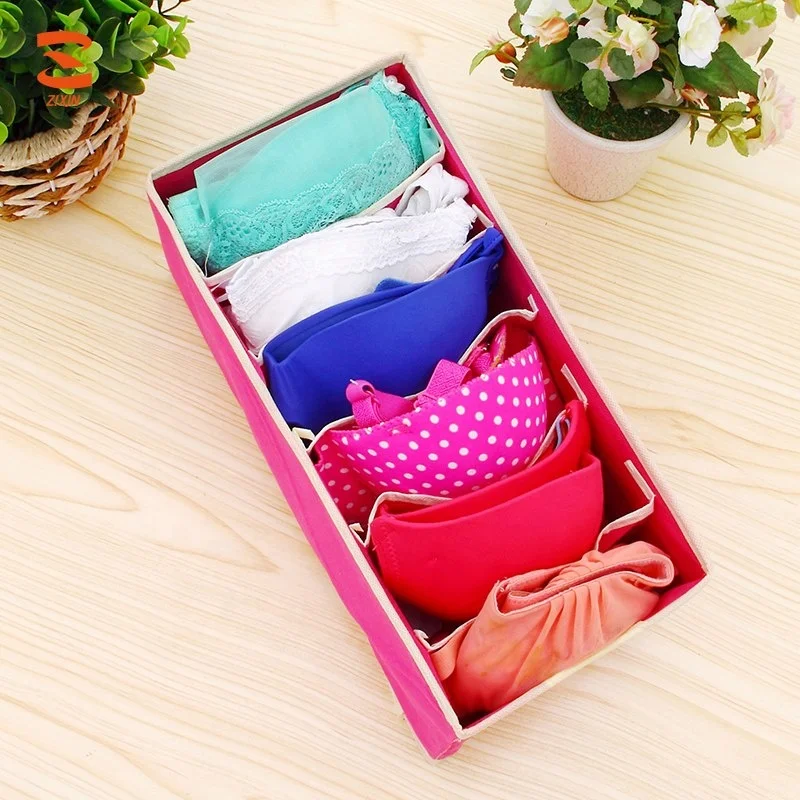 4 PCS Home Containers non-woven fabrics Underwear Organizer Storage Boxes Ties Bra Socks Closet Divider