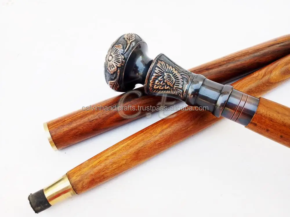 Antique style Solid  brass handle walking canes/compass walking canes Unique Gift Item For Everyone CHWKS36070