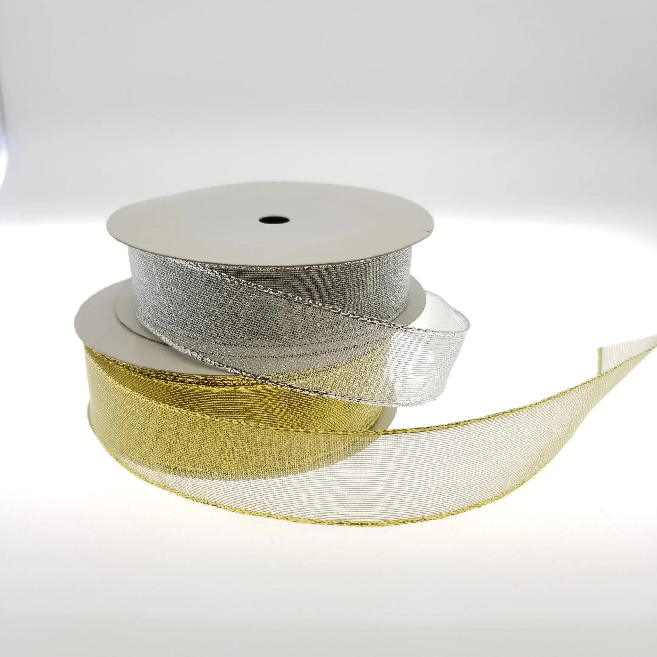 Shinny ribbon star bow metallic gold woven ribbon gift box ribbon for customized gift box