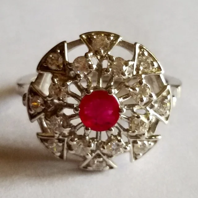 Perfect Designer Wedding Engagement Ring having 1 Carat total weight of Diamonds 14K White Gold Rings