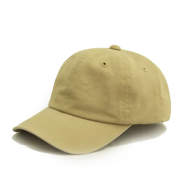 Blank Baseball Cap/Hat 6 Panel  Plaid Cotton Twill Khaki