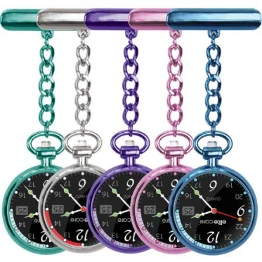  Металлические часы медсестры в форме сердца с сияющими кристаллами