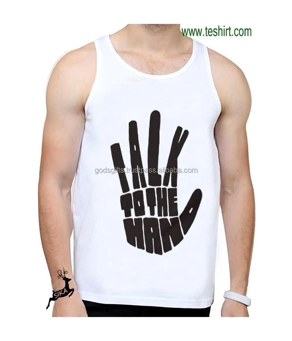 alibaba online shopping Cotton Spandex Breathable vest with custom logo mens tank top for mens gym fitness tank top