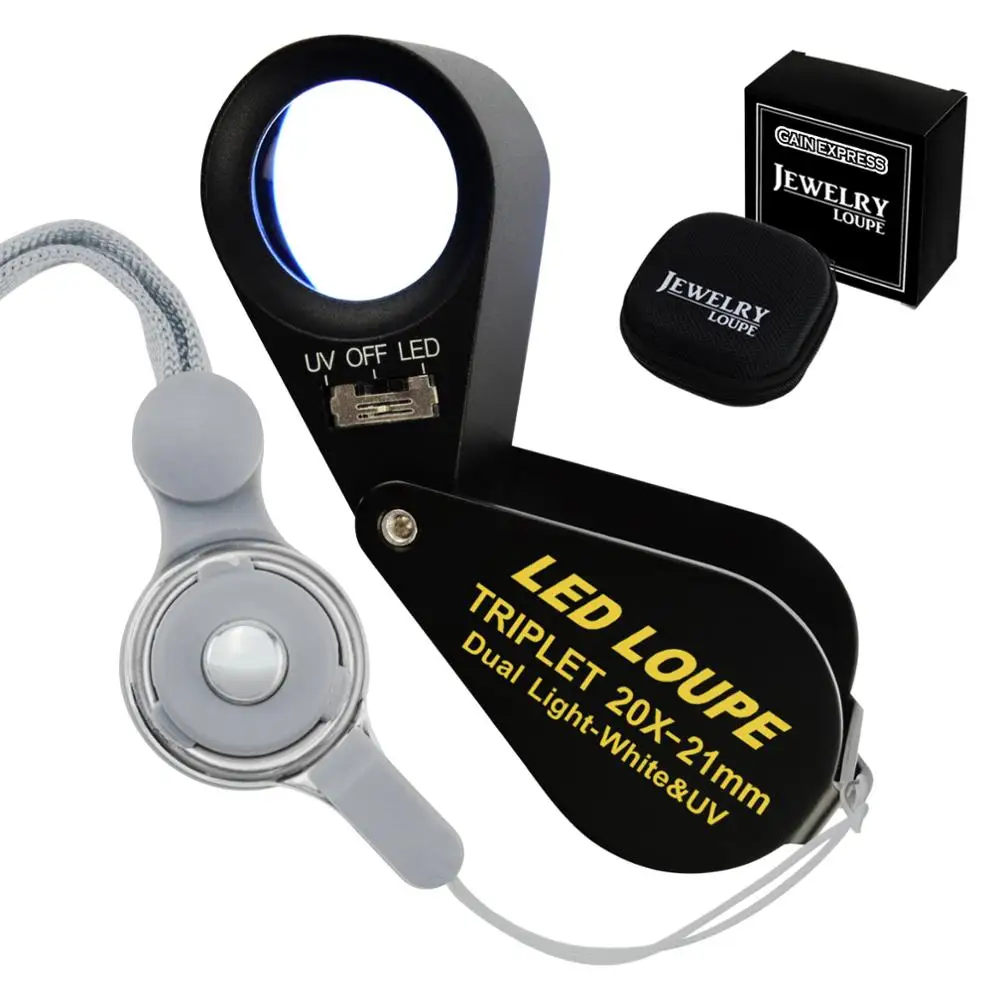 20x лупа 21 мм оптическая стеклянная 6 светодиодов УФ-лупа увеличительное стекло любитель коллектор монет техника для искусств и ремесла