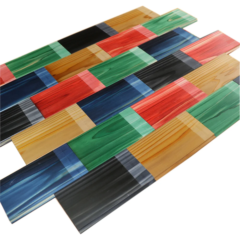 
Beautiful Dye Penetrated Japanese Cedar Solid Wood Timber / Lumber for wall tile 