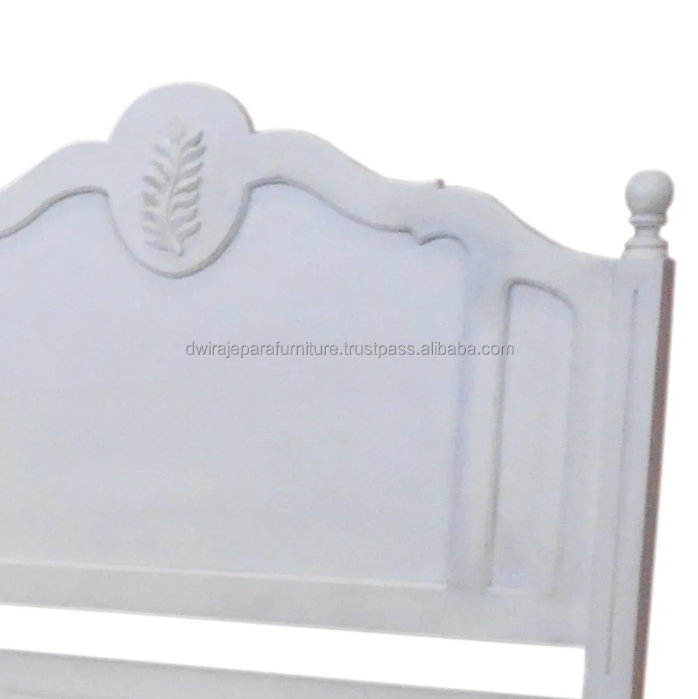 Solid Mahogany White Antique Bed Furniture