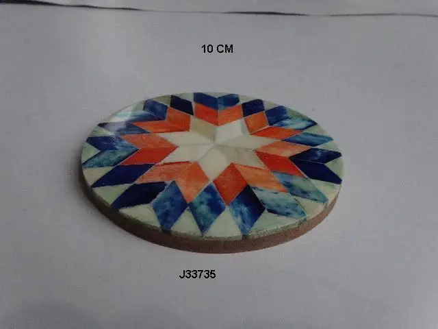 
Bamboo wood mosaic coaster available in other finishes 