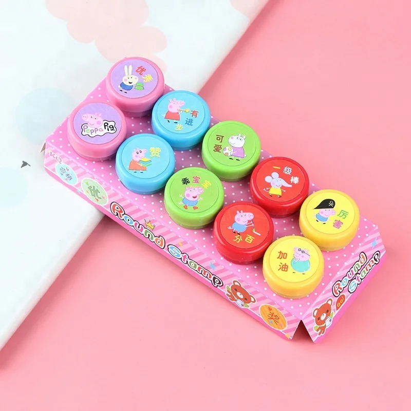 Children seal cartoon seal set princess pig/ boys and girls seal infiltration imaging toy stamps