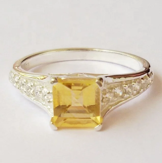Best Selling Classic Design Color Moissanite Stone Amethyst Citrine Peridot Gemstone in 925 Sterling Silver Rings