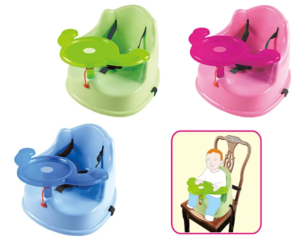 Baby plastic booster seat eating chair with tray