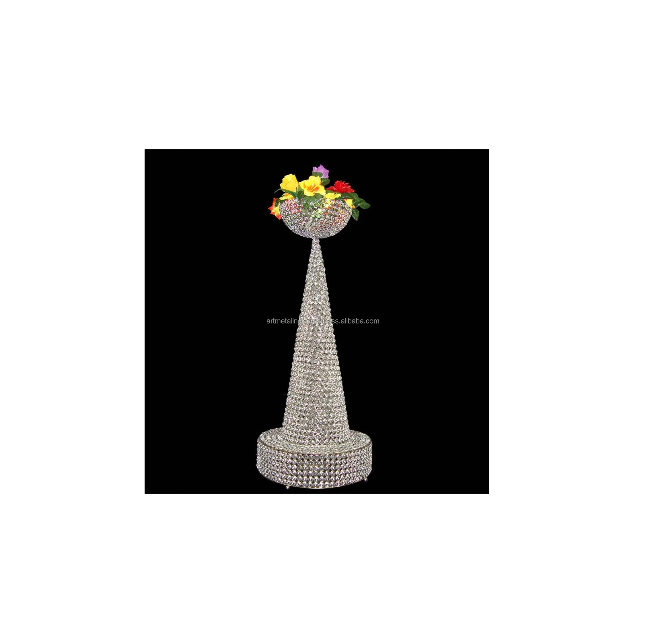Tall Crystal Vase Metal Flower Vase For Wedding Decoration Metal Flower Pot New Style In Flower Vase New Style