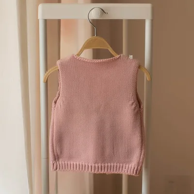 
F10717A Autumn girls bottoming sweater Korean baby cute sweater vest baby clothes 