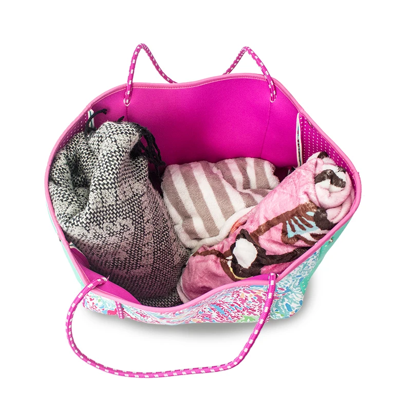 Wholesale Neoprene Summer Beach Tote Shoulder Bag With Custom Pattern