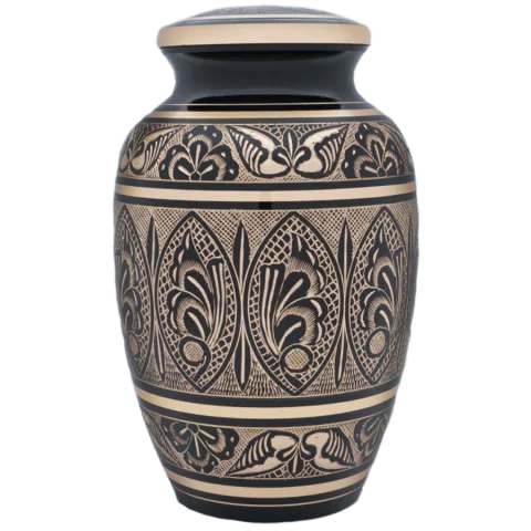 Classic Black Solid Antique Memorial  Metal Brass Adults Human Funeral  Ashes Cremation urns American/European Style