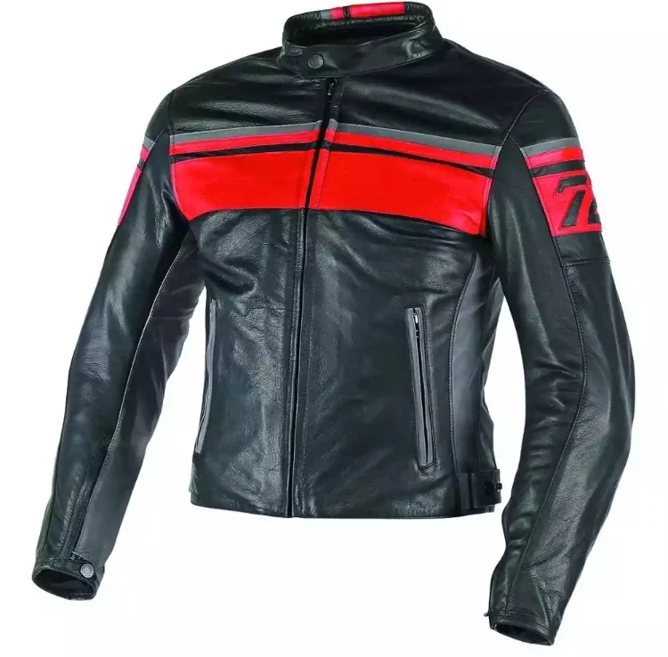 2024 new style black jack 100% Genuine leather motorbike  jacket