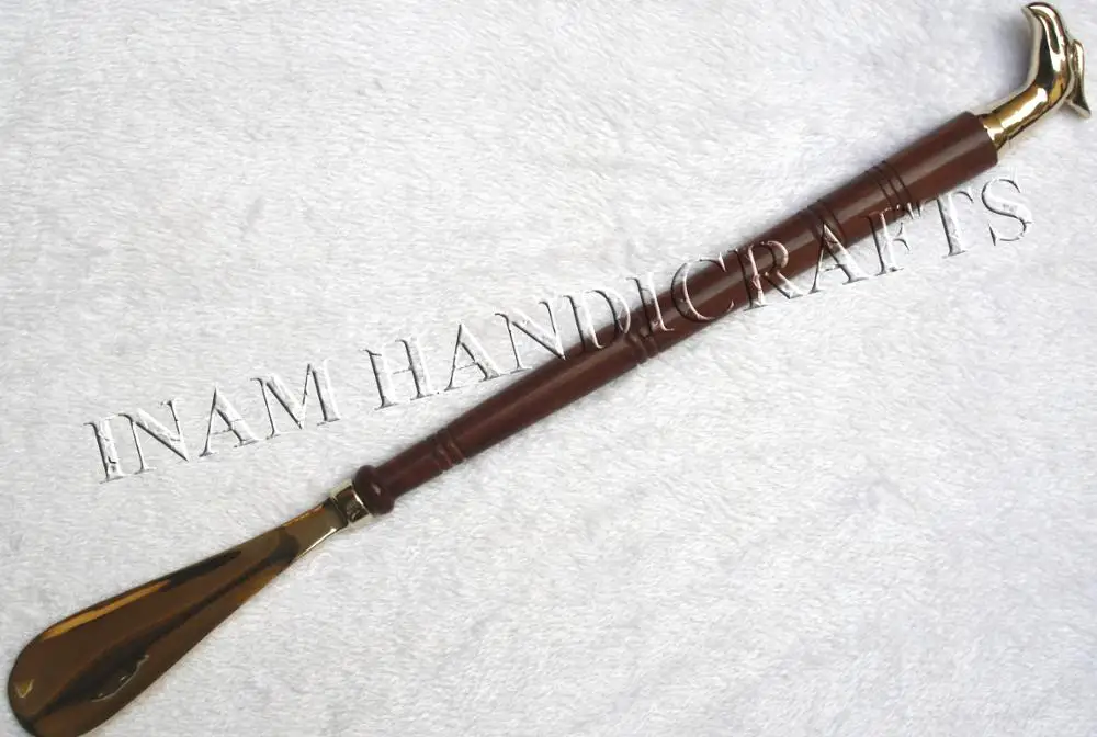 Extreme Quality, Wooden and brass Eagle Handle Shoe Horn, Designer Eagle Wooden and Brass Spoon Lifter / Shoe horn