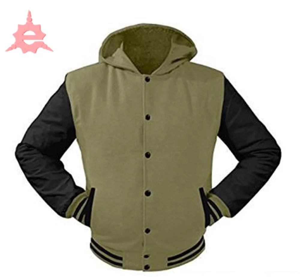 SUPERB LEATHER SLEEVE ORIGINAL AMERICAN VARSITY LETTERMAN COLLEGE BASEBALL WOMEN WOOL HOODIE JACKETS