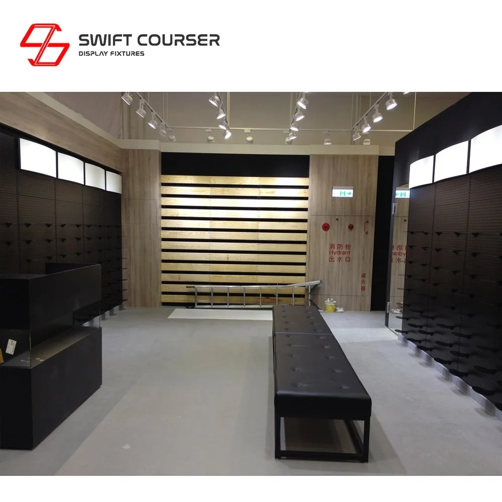 Swift retail shoe store sneaker pegboard racks