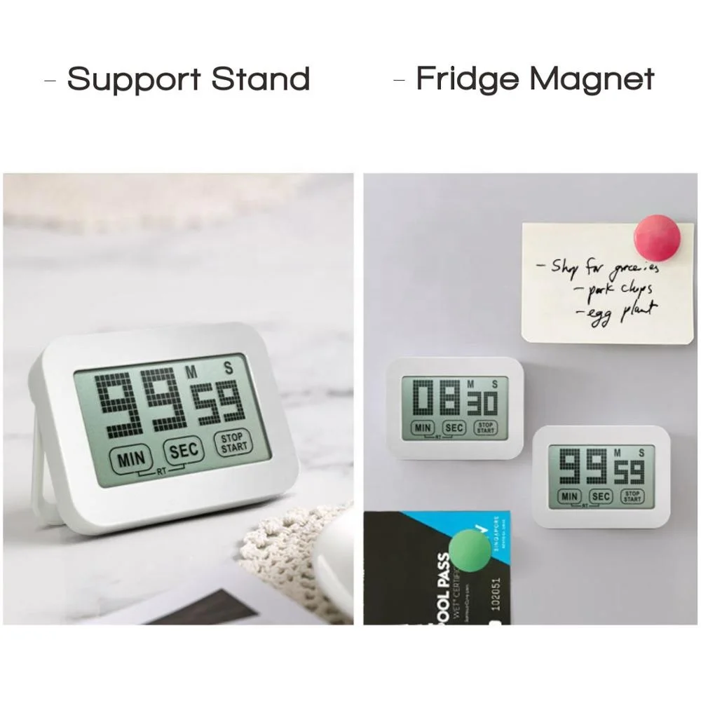 Touch Screen Scrolling Digit Timer with Stand and Fridge Magnet