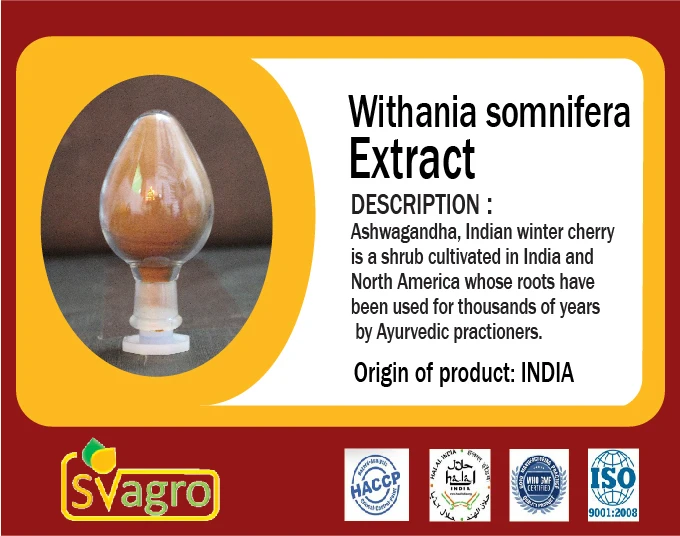 Pure Ashwagandha Extract Powder Root Herbal Extract Cool Dry Place Solvent Extraction Food 4:110:1 20:1 100% Organic Ashwagandha