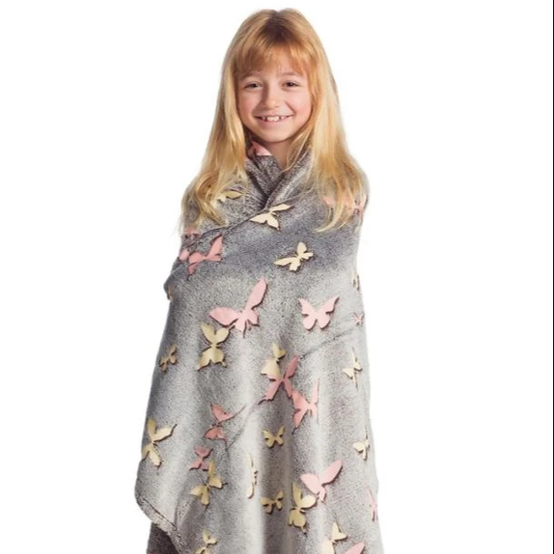 
GLOW IN THE DARK BUTTERFLIES FLEECE BLANKET 