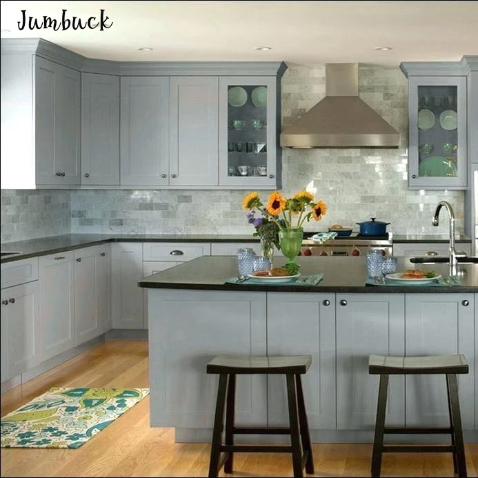 
Simple and fresh grey kitchen Beautiful furniture Kitchen Cabinets designs modern 