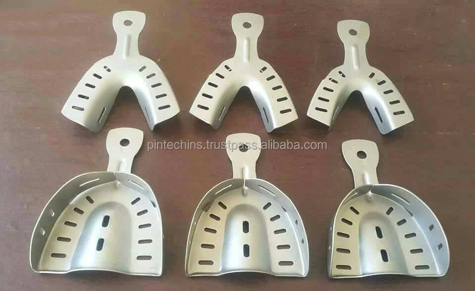 Dental Impression Trays Set of 6 Stainless Steel Perforated Autoclavable