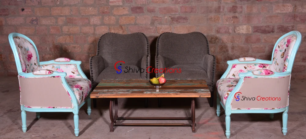 Latest Design 2017 Wooden Carved Frame Upholstered Living Room Sofa Chair