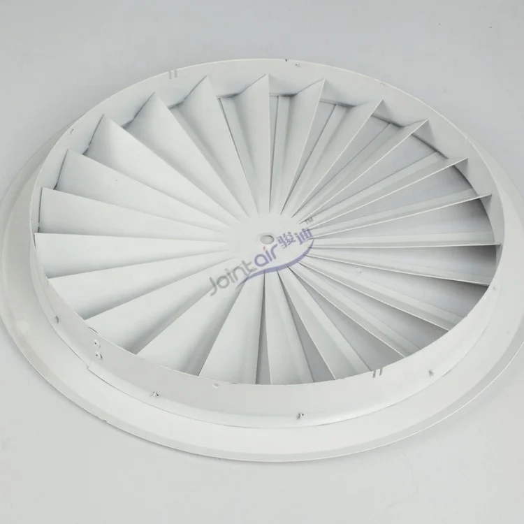 HVAC System Steel Circular Swirl Diffusers Ceiling Vent Covers with 24 fixed blades