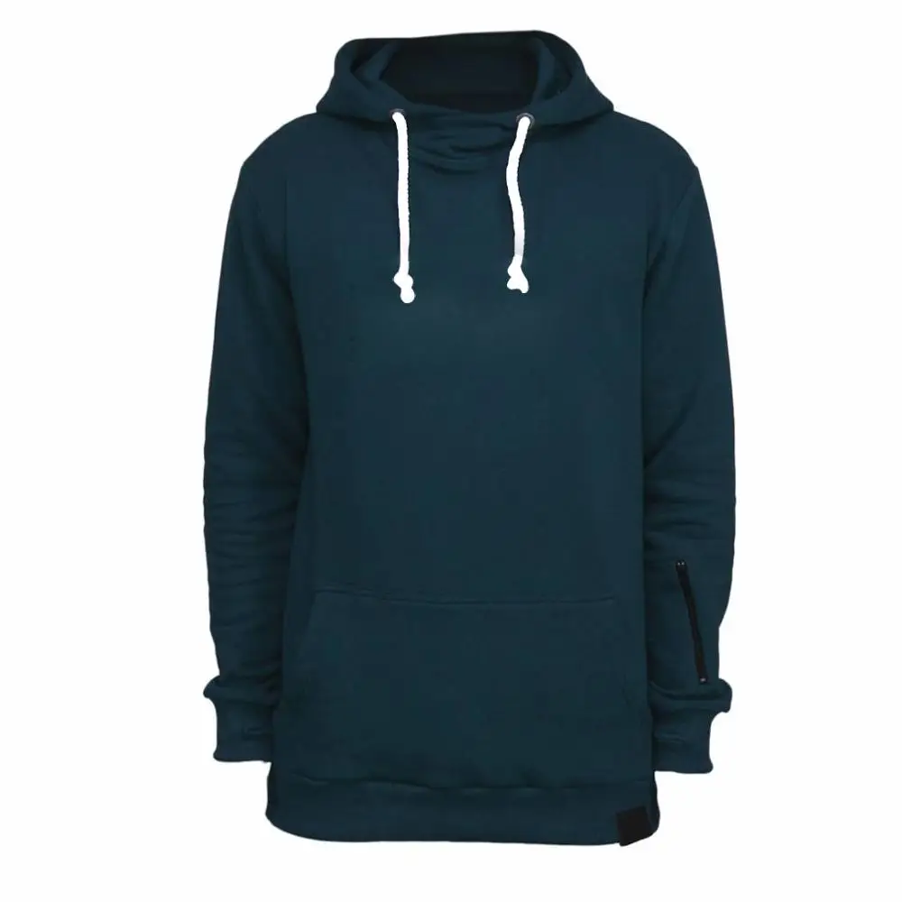 Ski & Snowboard Tall Hoodie with Left Sleeve Pocket Thumb Holes Hidden Waterproof Pocket Earphone Hidden Hole Long Rich Jumper