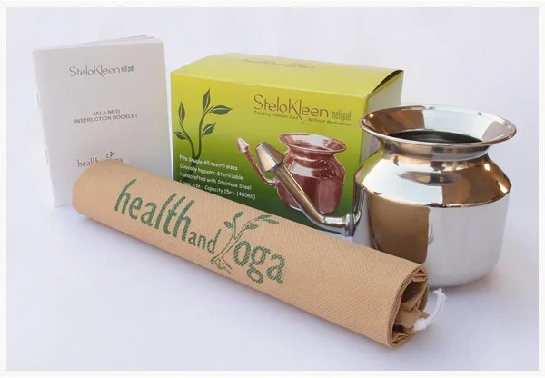 Pure Stainless Steel Neti Pot for Sinus Congestion (Ayurvedic JalNeti)